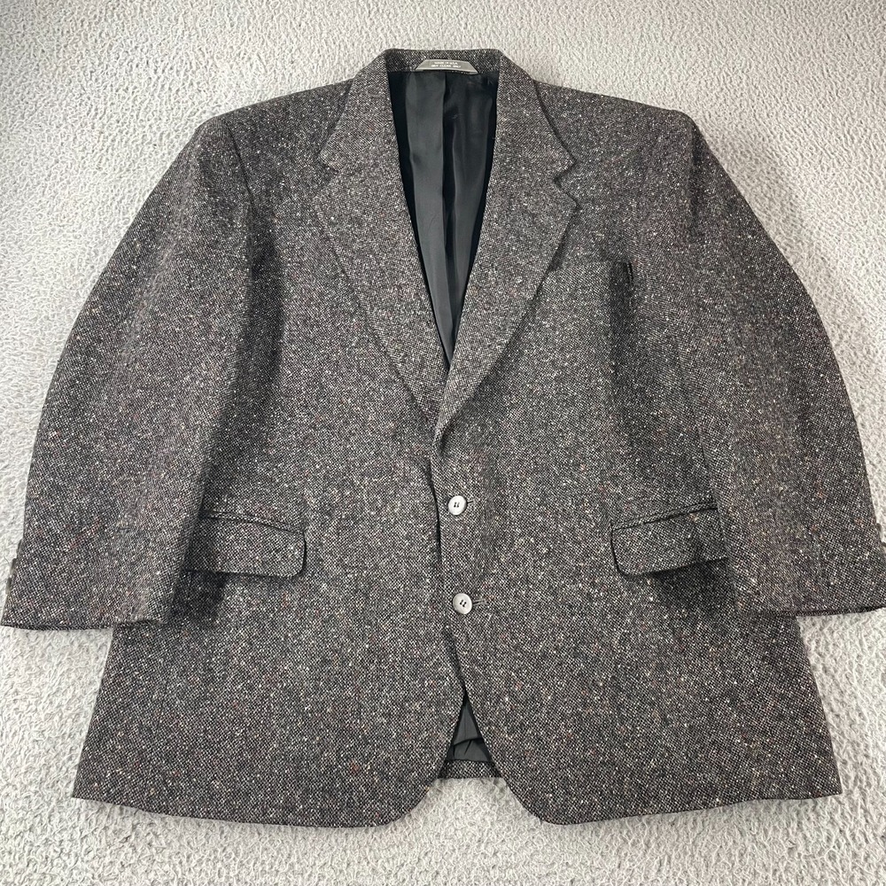 Vintage Haggar Blazer Tweed Mens 46R City Casual Wool Sport Coat Jacket Made USA